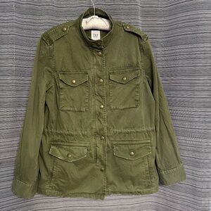 GAP Army Green Cotton Utility Jacket Size Medium